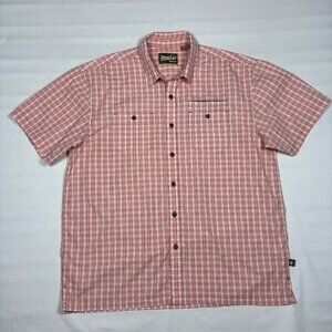 Howler Bros Pink Plaid Short Sleeve Button Shirt Outdoor Casual Wear Men XL